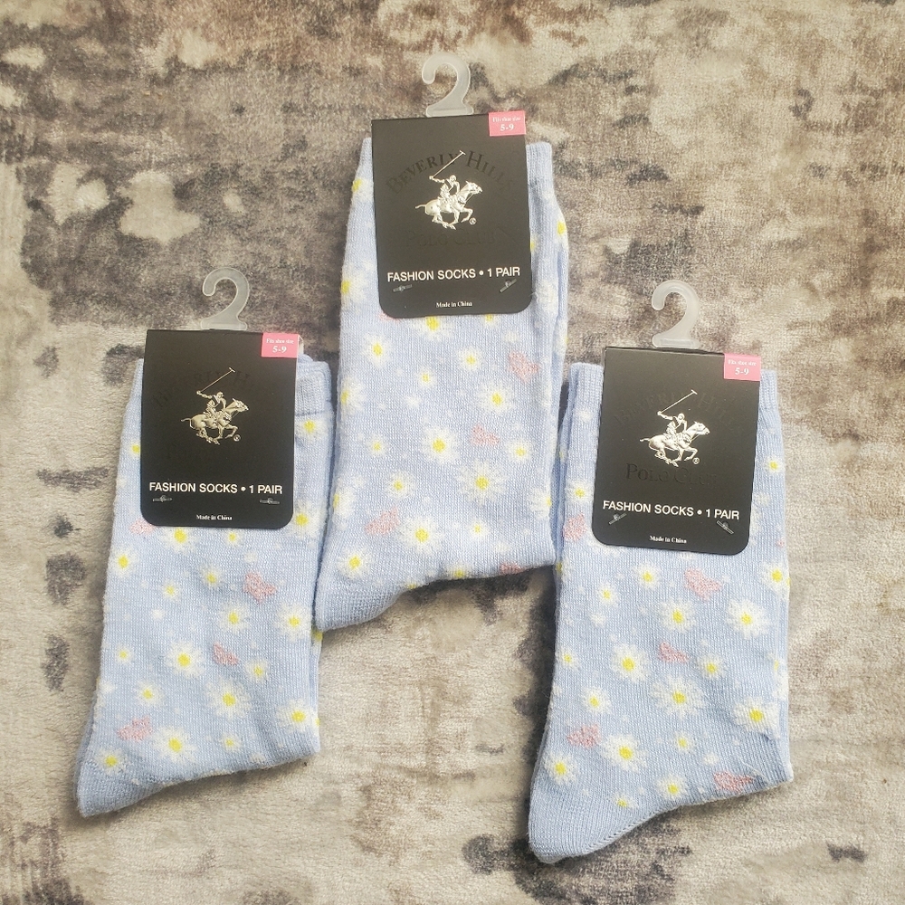 Beverly Hills Polo Club Fashion Socks Shoe Size 5-9
